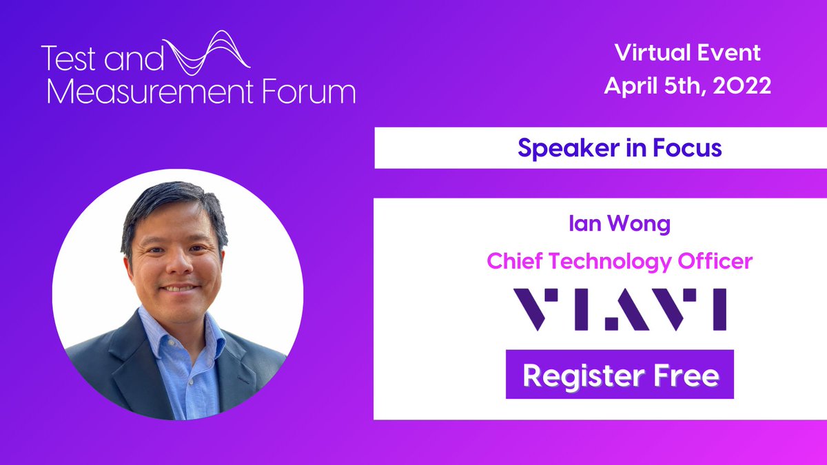 ViaviSolutions's tweet photo. EVENT | VIAVI expert Dr. Ian Wong peers into the future of #RF and explores the promise of #CBRS, #mmWave and beyond, and radio frequencies for #IoT. Register to take part in #TestMeasure22, presented by @rcrwirelessnews: https://t.co/iWFtDsvLsD https://t.co/xyQIerc0Ip