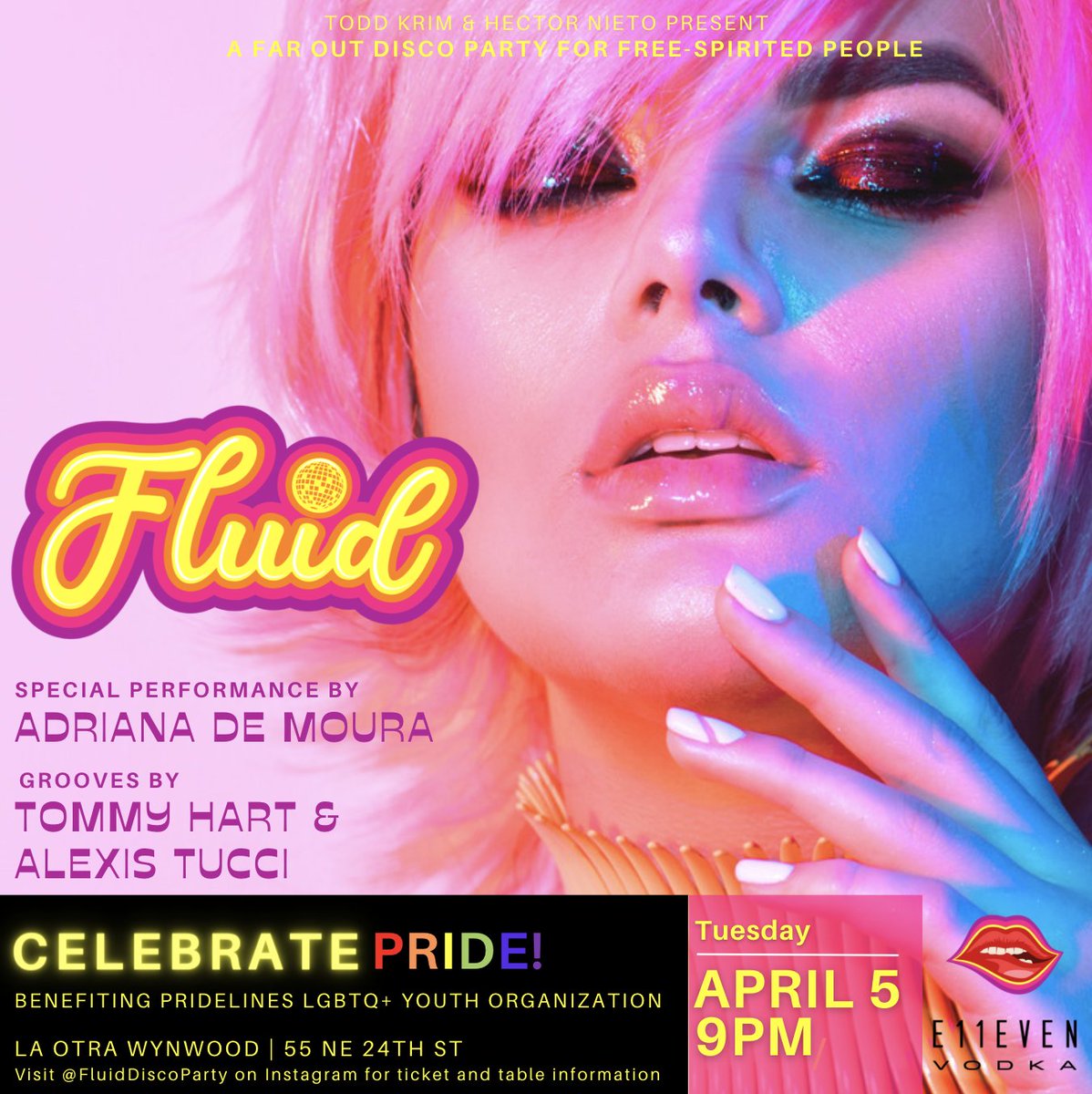 Pridelines's tweet photo. Pridelines is honored to have FLUID name us the beneficiary for their upcoming event! Join us for a Far Out Disco Party on April 5th at La Otra Wynwood starting at 9pm. We're excited to see you there! Visit @FluidDiscoParty on instagram for ticket info and more! https://t.co/Aey6Ah60Jv