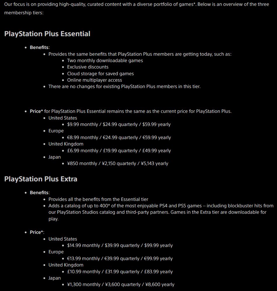 Wario64 on X: PlayStation Plus price has increased 12-months: Essential -  $79.99 Extra - $134.99 Premium - $159.99    / X