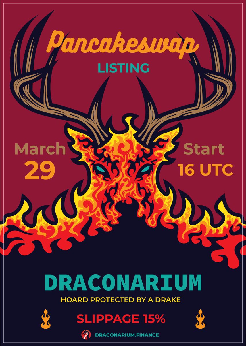 DraconariumF's tweet photo. Just 4 hours left to Pancakeswap 🔥

Where to buy?
https://t.co/zKrL9Ij9BP

Chart?
https://t.co/ZdujgrdpXo

Contract?
0xAC15eE6Beb7361aDD761260309ed62327f5b8dc2

Be aware of fake contracts! https://t.co/KoMqjuygCI
