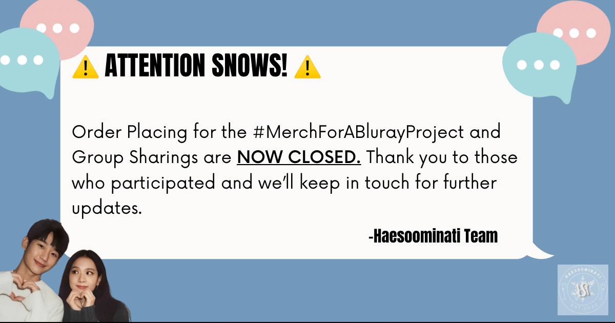 HaeSoominati's tweet photo. This is to thank everyone who supported the #BlurayGroupsharing and #MerchForABlurayProject in collaboration with Snows. With your support, we were able to secure 13 copies of Snowdrop Blu-ray! 🤍
May we finally get the most awaited confirmation of the Director's cut this week! https://t.co/zB1LVRiiKB