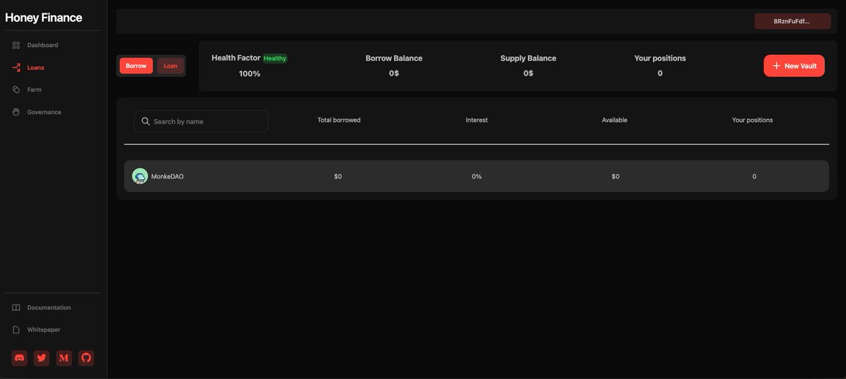 honeydefi's tweet photo. Announcing our Lending/Borrowing MVP for @MonkeDAO !

We will be rolling out testing for SMB NFTs in phases, throughout the next couple of weeks. 

(Devnet, liquidations, closed mainnet, ..., followed by a  public launch) https://t.co/Lf1l5H0EBS