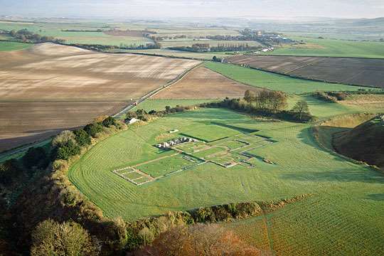 The first cathedral at Old Sarum was damaged by storm five days after its completion. When it was demolished 150 years later, many of its stones were reused for the new @SalisburyCath © Skyscan Balloon Photography (@HistoricEngland) Plan your visit: bit.ly/Old-Sarum