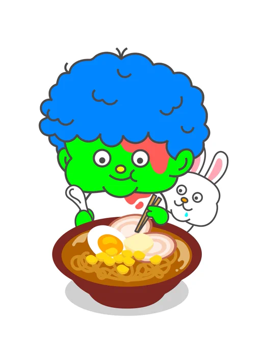 味噌ラーメン食べたい !!!  #イラスト 