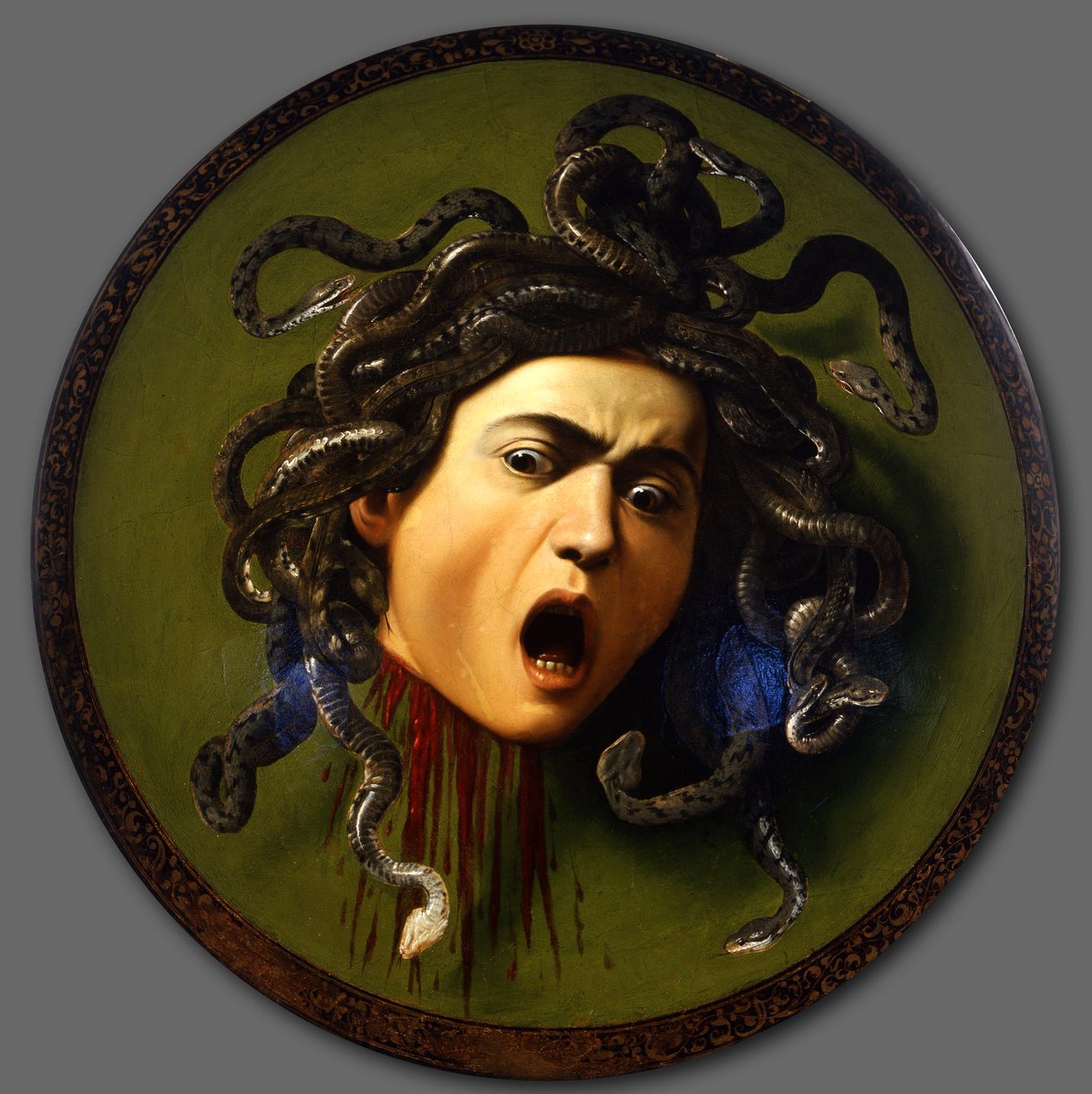 Arteymas_'s tweet photo. Medusa, 1597, Caravaggio https://t.co/XqLVYdqfJW