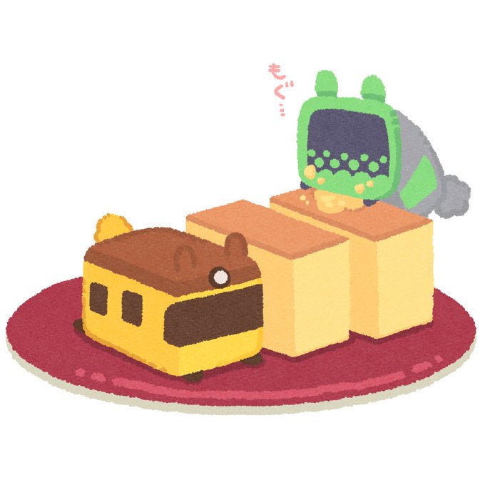 自分のことを銀座線だと思っているカステラを描きました🚃💨 