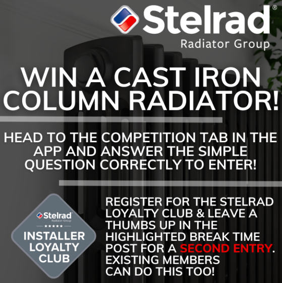 Don’t miss out on your chance to WIN the NEW Cast Iron Column Radiator! Head over to @gasappuk and follow the instructions below. Good luck! loyalty.stelrad.com