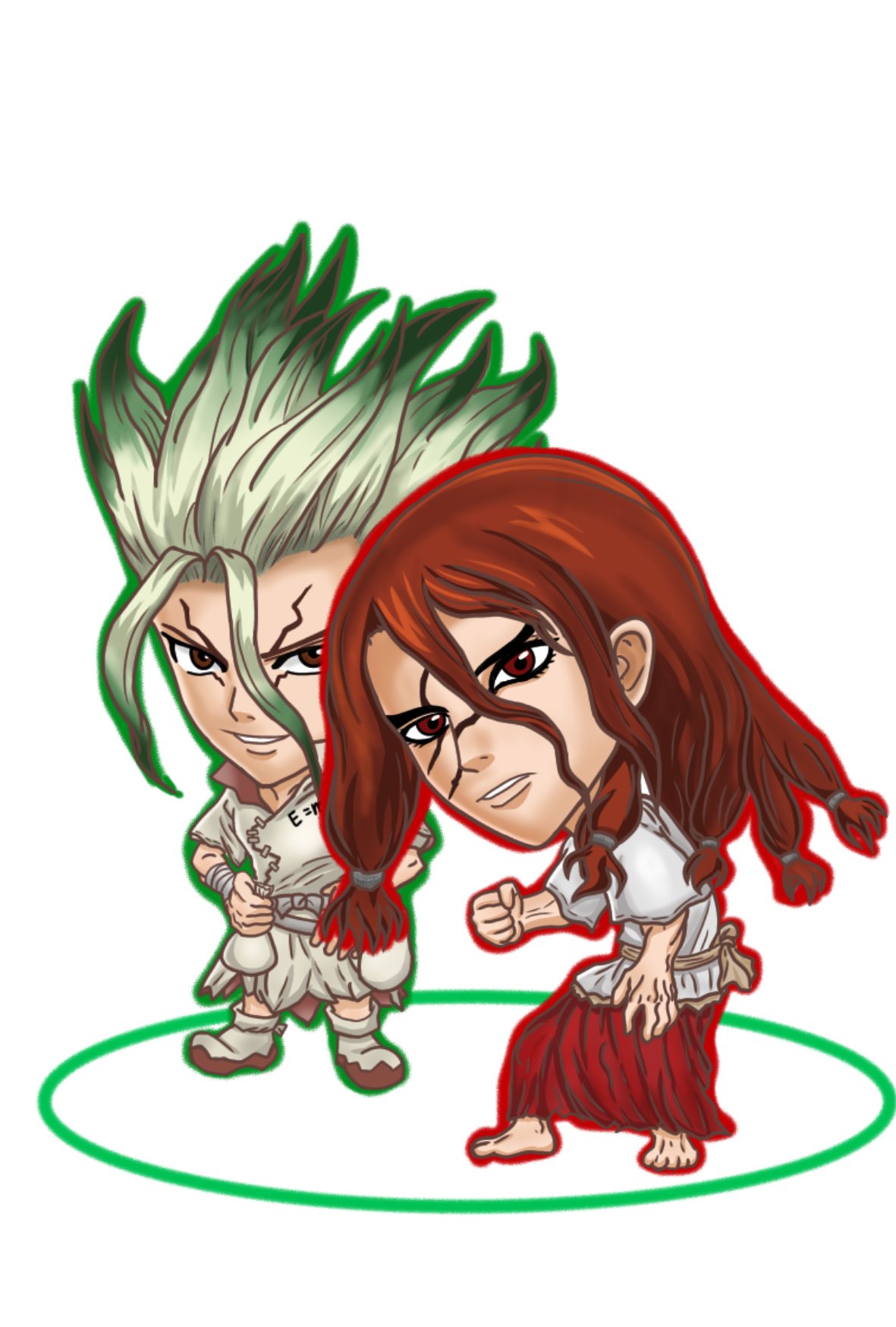 ツクヨミ ジャンプチ風イラスト Dr Stone 石神千空 獅子王司 描きました 俺はこのタッグの実装を永遠に待ち続けます T Co S9zsnrbned Twitter