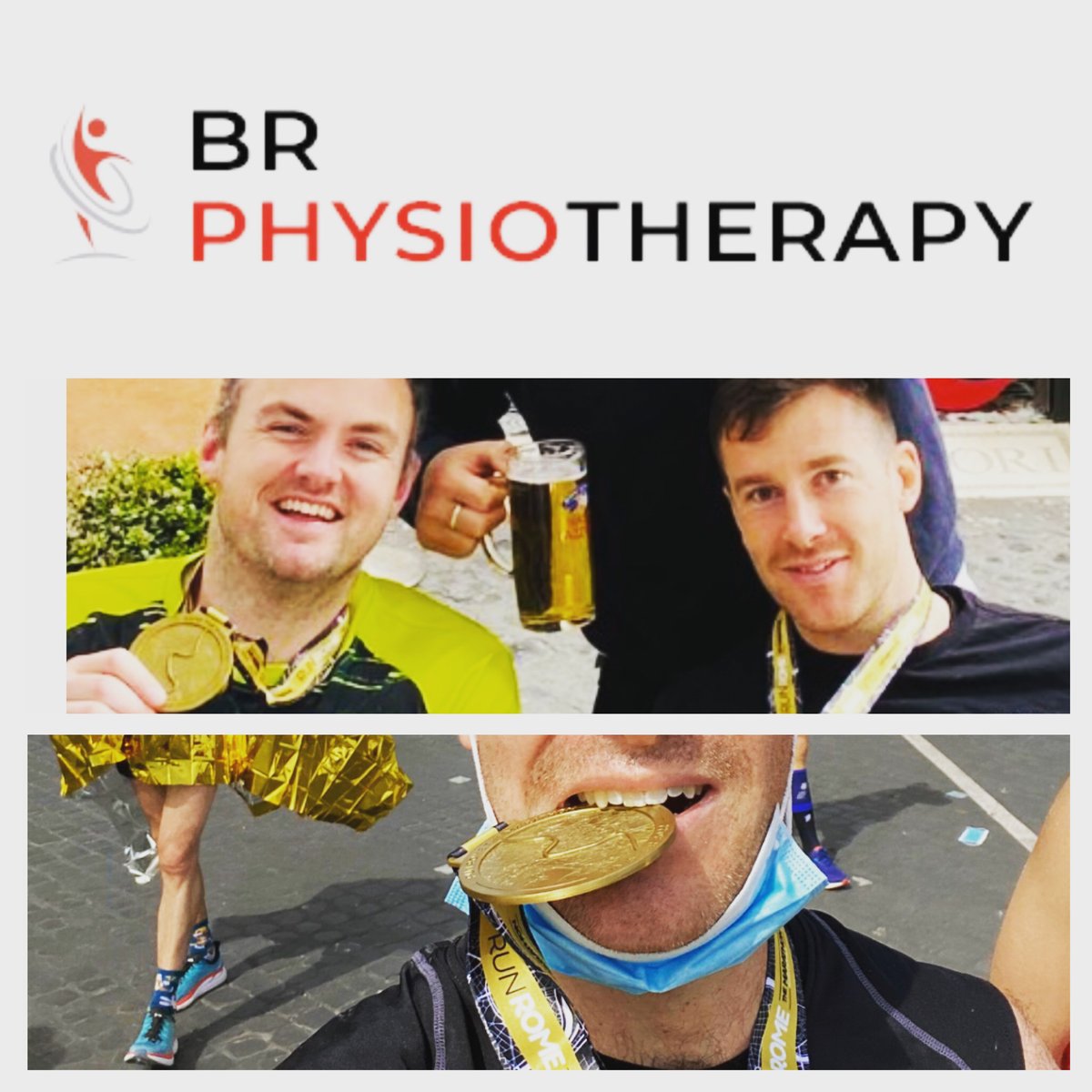 Well done to @Crokey26 and <a href="/OConnor_Chris/">Christopher O'Connor</a> for competing in the Rome marathon on Sunday. Great to be able to help them out with injuries to get them to the starting line in one piece! If you’re experiencing any injury issues for an event, book in today!  brphysiotherapy.com