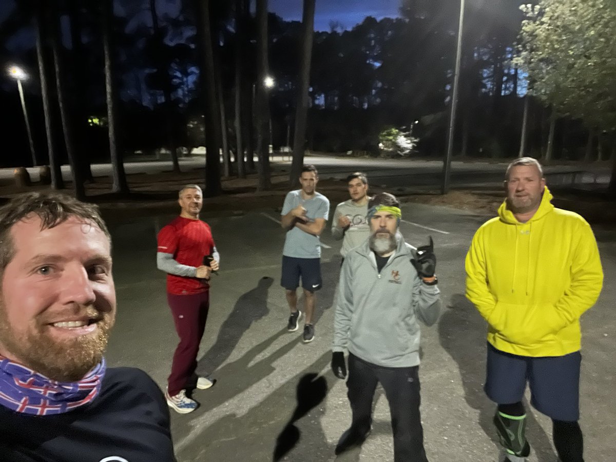 6 PAX for Black Sheep this AM. A mile of merkins. 12 merkins followed by 1/8 mile lap x 8 laps, increasing speed each lap. 🪨work: 3 rounds of 12x each of curls, tris, ruh-rows, overhead press, with 5 burpees. Suicide 7s w/ Merkins and burpees. Welcome FNG Southside!