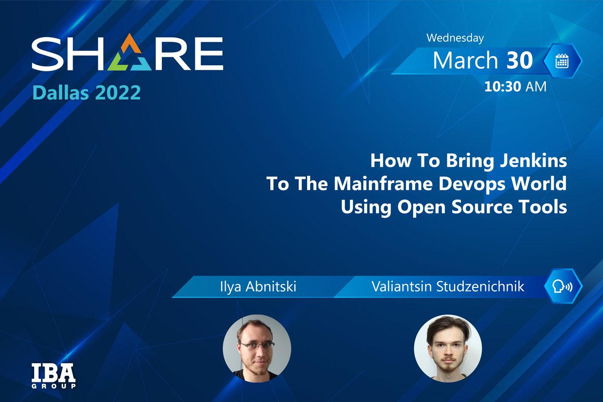 IBAGroup's tweet photo. Join our #SHAREDal session on Wednesday, March 30, 10:30 AM to learn about our new solution, z/OS DevOps Jenkins plugin, which is a part of #GRMD, an open source repository of standardized mainframe commands, scenarios, and templates.
Come to see the demo:
https://t.co/LtU9ExQyLH https://t.co/b9qc6s7Kaz