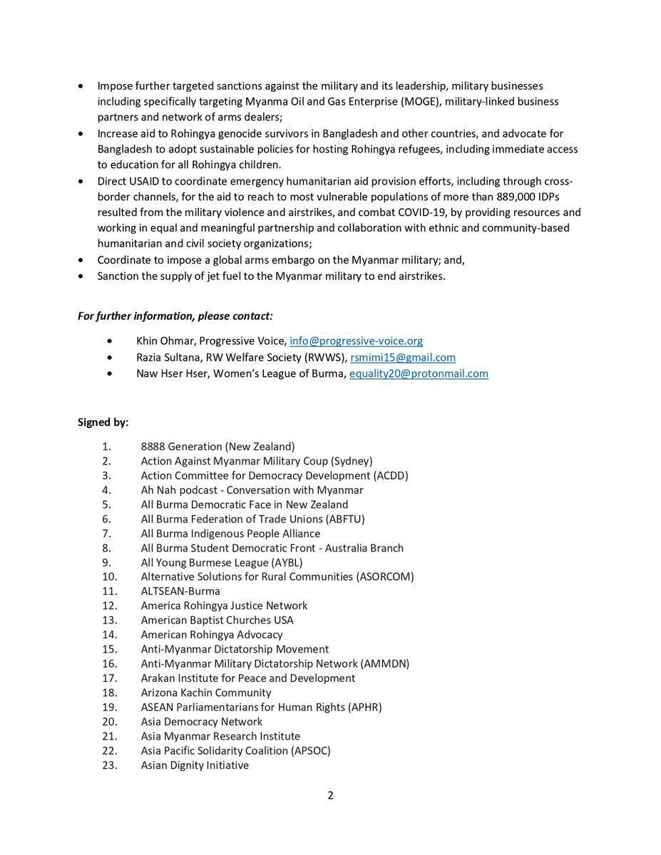 Julymoe54572948's tweet photo. Following the US finding that genocide was committed against Rohingya in Myanmar, 357 civil society organizations have called for "immediate action" by the US. #2022Mar29Coup #WhatsHappeningInMyanmar #WarCrimesOfJunta https://t.co/xaxcyPkEAQ