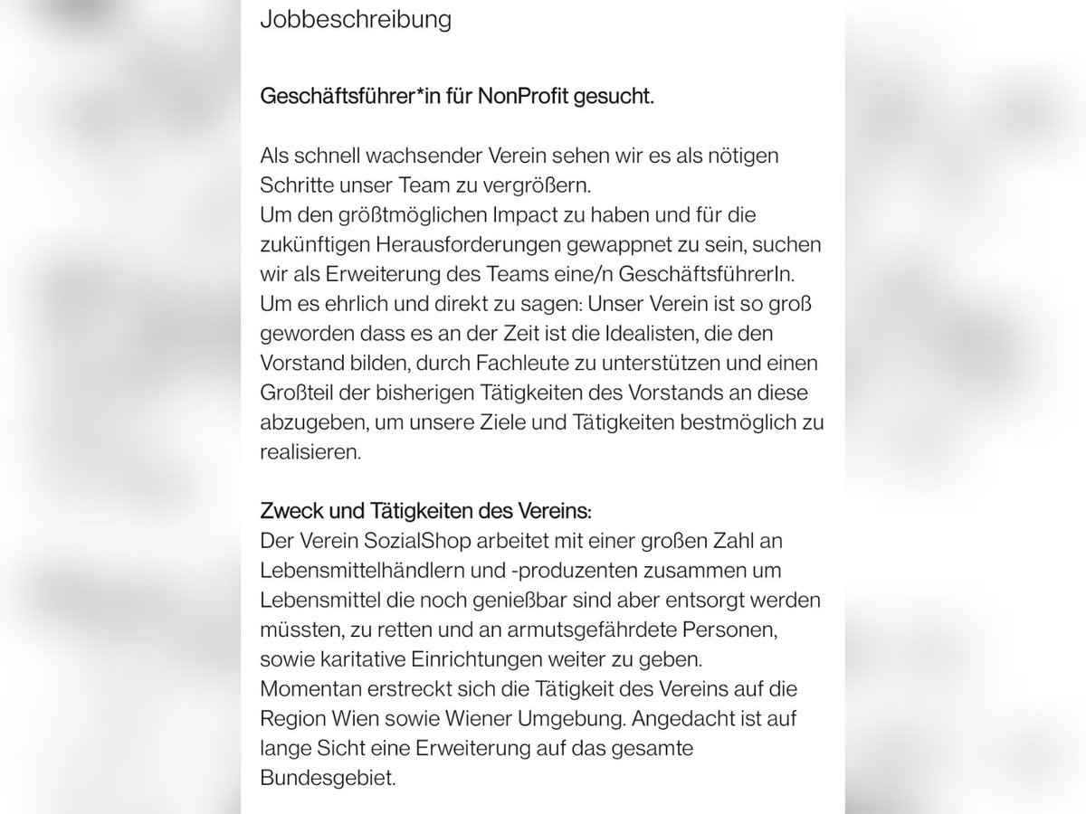 #Stellenausschreibung für Nonprofit Geschäftsführer!

Genaueres auf unserer LinkedIn und Facebook Seite!