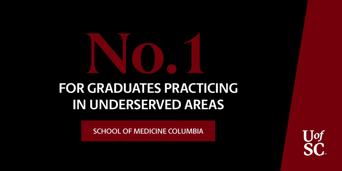UofSCHealth's tweet photo. US News rankings: @UofSC School of Medicine Columbia is again the top #medical program in the country for graduates practicing in areas where there is a shortage of #healthcare professionals.👍 🙌💉🩺🎉https://t.co/E8UEaELv7L https://t.co/xYoAPiaN6o