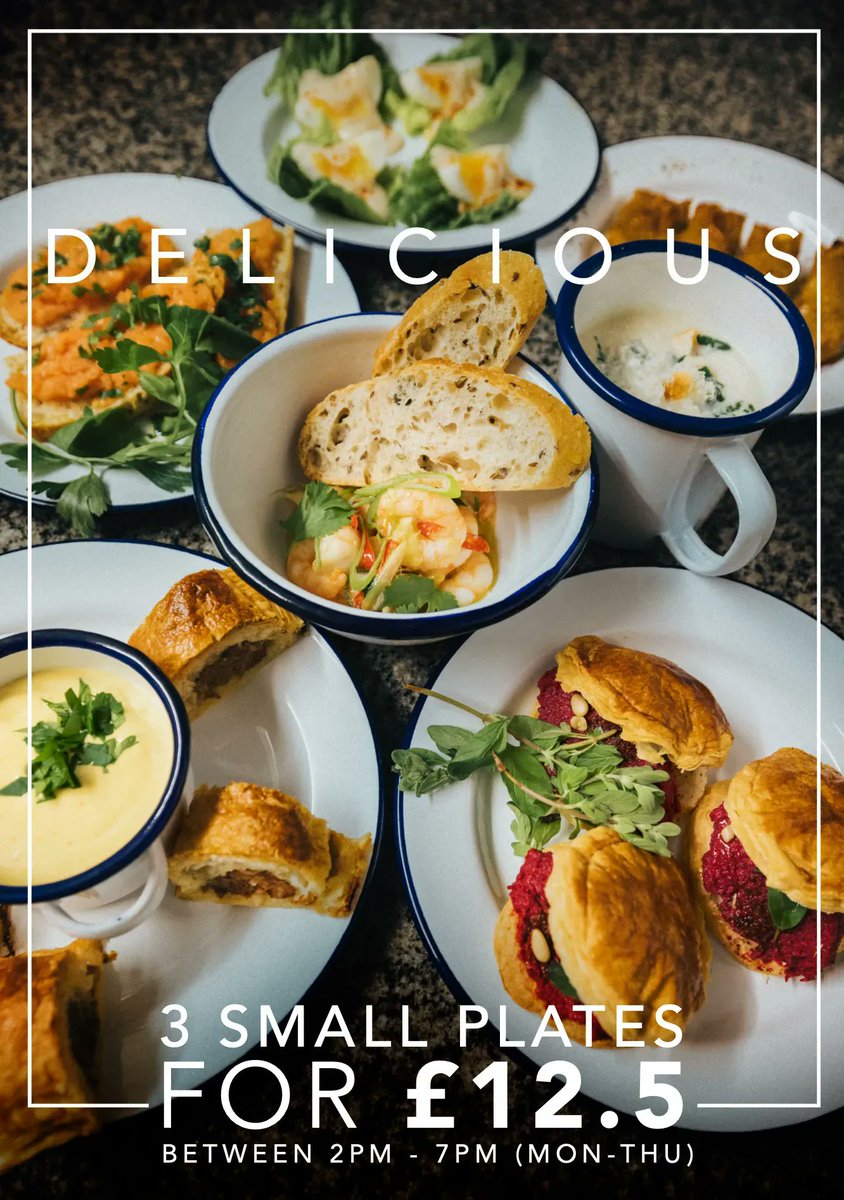 Have you tried our amazing new small plates, they're great to share and make a perfect snack with friends. Try 3 for just £12.5 today. Offer available 2pm to 7pm.