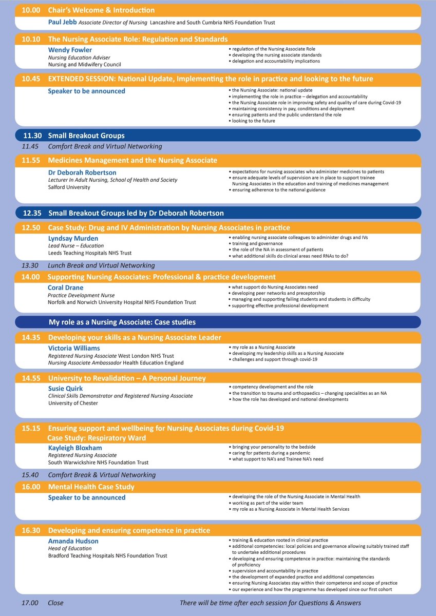 sgw105's tweet photo. Upcoming conference any Nursing Associates, Managers and anyone curious about the role may be interested in #nursingassociate https://t.co/ZC0V9GrqsN