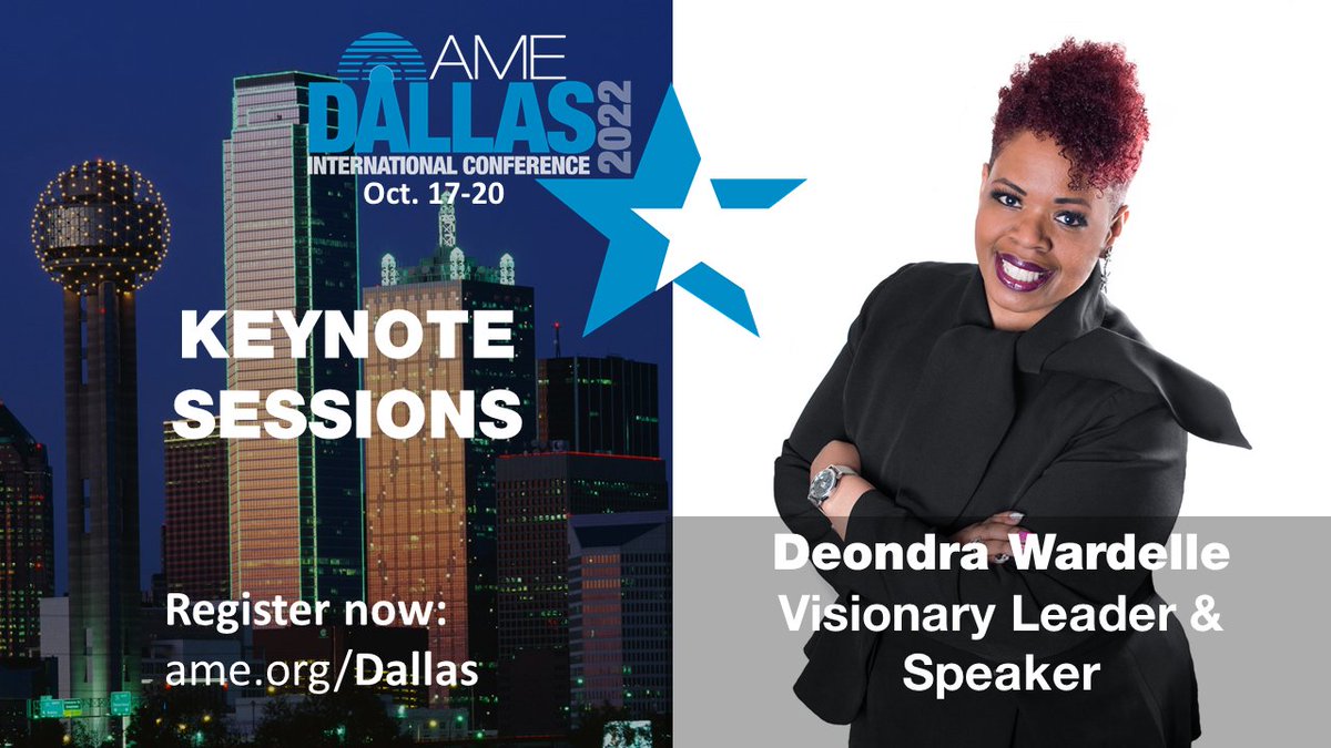 AMEConnect's tweet photo. AME is proud to welcome @DeondraWardelle to AME Dallas 2022's #keynote lineup. A visionary leader, she empowers people through strategic visioning to achieve goals & sustain #transformativechange. Register now at https://t.co/2n1tJ9rglA.
#RootCauseRacism #lean #AMEConference https://t.co/gBT7JMuBSJ