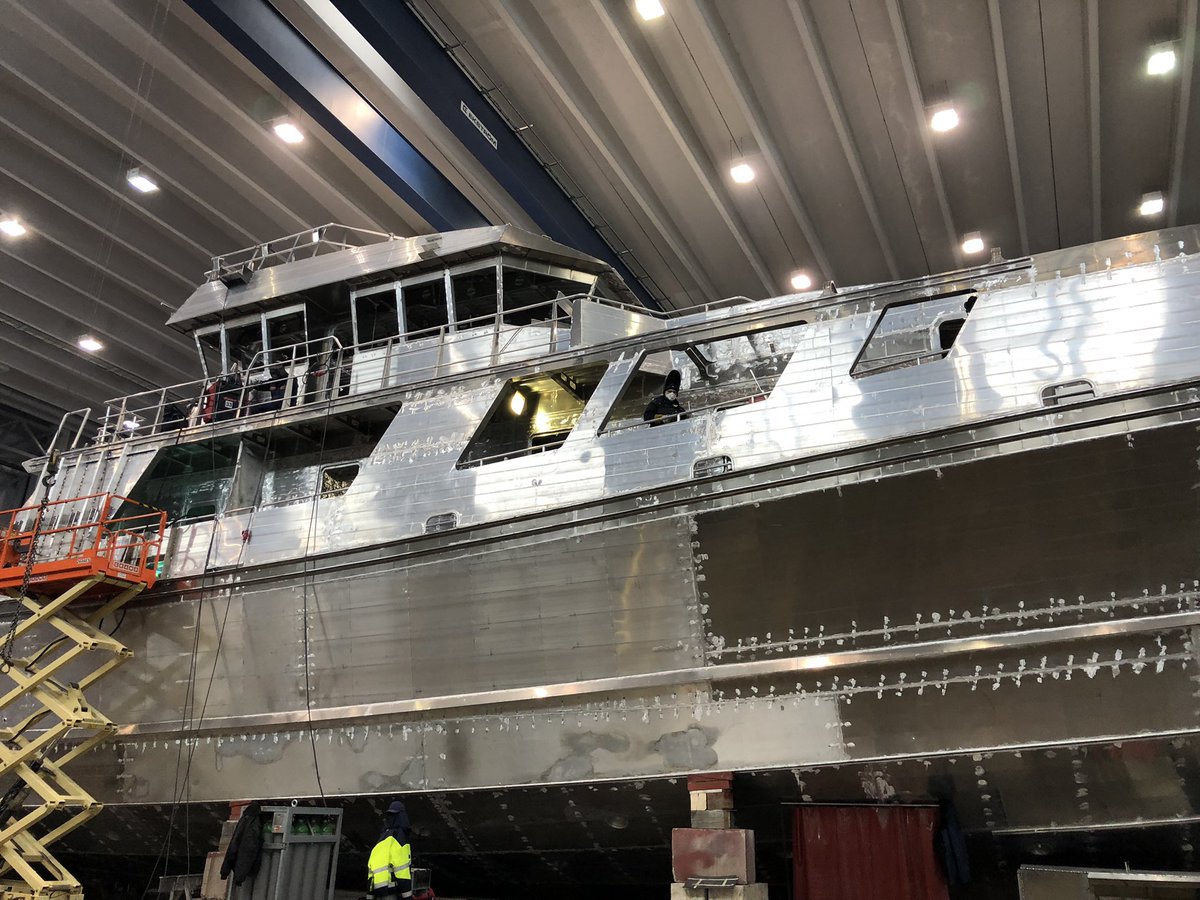 ozlem_canel's tweet photo. Great visit to Baltic Work Boats #shipyard https://t.co/AUVjlqdfFm together with @JansonsRaimonds @kadripedas @margot_roose - thank you Jüri Taal for the tour! BWB’s patented #Wavepiercinghulldesign #Saarema https://t.co/MCpnms3iDv