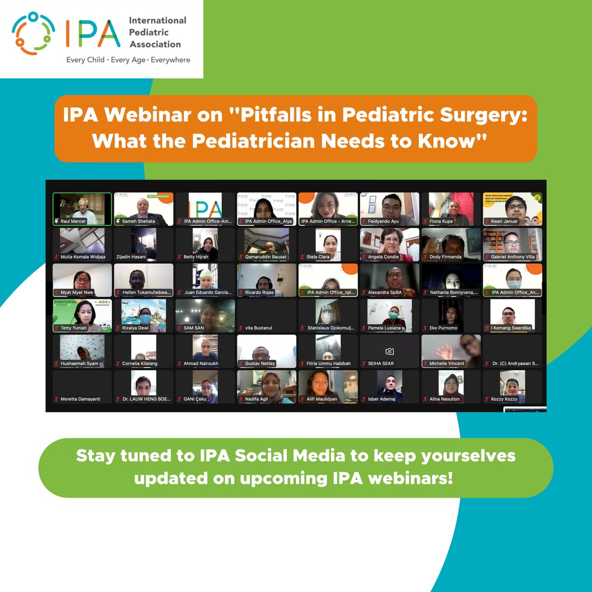 IPAWorldorg's tweet photo. The International Pediatric Association conducted the international webinar: “Pitfalls of Pediatric Surgery: What the Pediatrician Needs to Know" on 24 February 2022. Stay tuned to IPA social media platforms for upcoming webinars.
#IPA #IPAWebinar #IPAEvent #EnverHasanoglu https://t.co/qJ9SGJoOE1