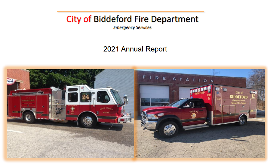 The Biddeford Fire Department's 2021 Annual Report is now available: biddefordmaine.org/DocumentCenter…