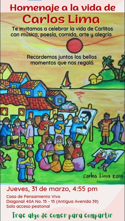 HaciaElUmbral's tweet photo. La prioridad esta semana en @HaciaElUmbral: rendirle homenaje al amigo muerto, al artista y hombre crítico: Carlitos Lima. #AmorEterno @KairEdColombia @AndresM1985 @arquidiocesisbo @episcopadocol https://t.co/K42GRg17xF