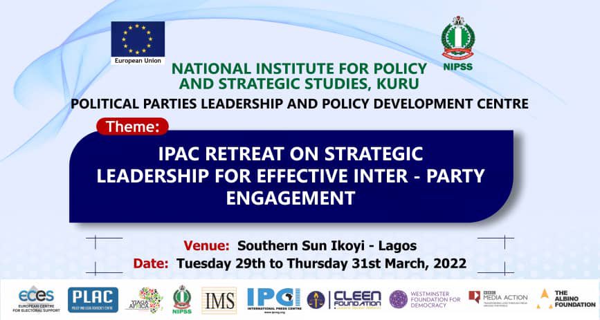 NIPSSKuru's tweet photo. NIPSS Political Parties Leadership and Policy Development Centre (PPLPDC) is, this week, organising a "Retreat on Strategic Leadership for Effective Inter-Party Engagement" as part of the EU-SDGN Programme Implementation. https://t.co/nsErFdUIiH