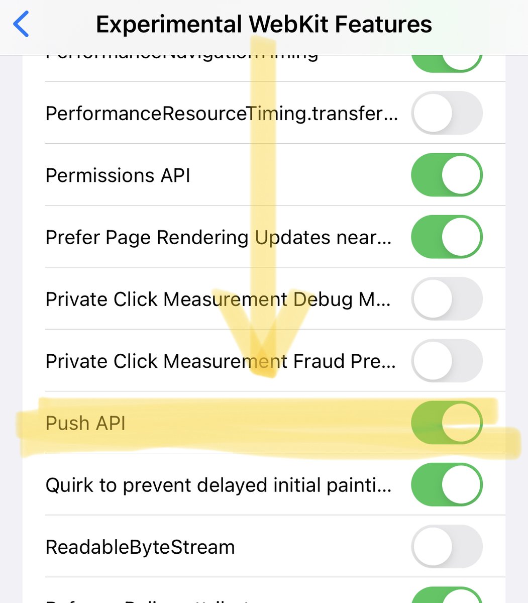MartinHejral's tweet image. I tried to enable #PushAPI in released #iOS 15.4.
But it doesn't work.
Simple question. Please, when will @onesignal have an implementation?
onesignal.com/blog/ios-web-p…