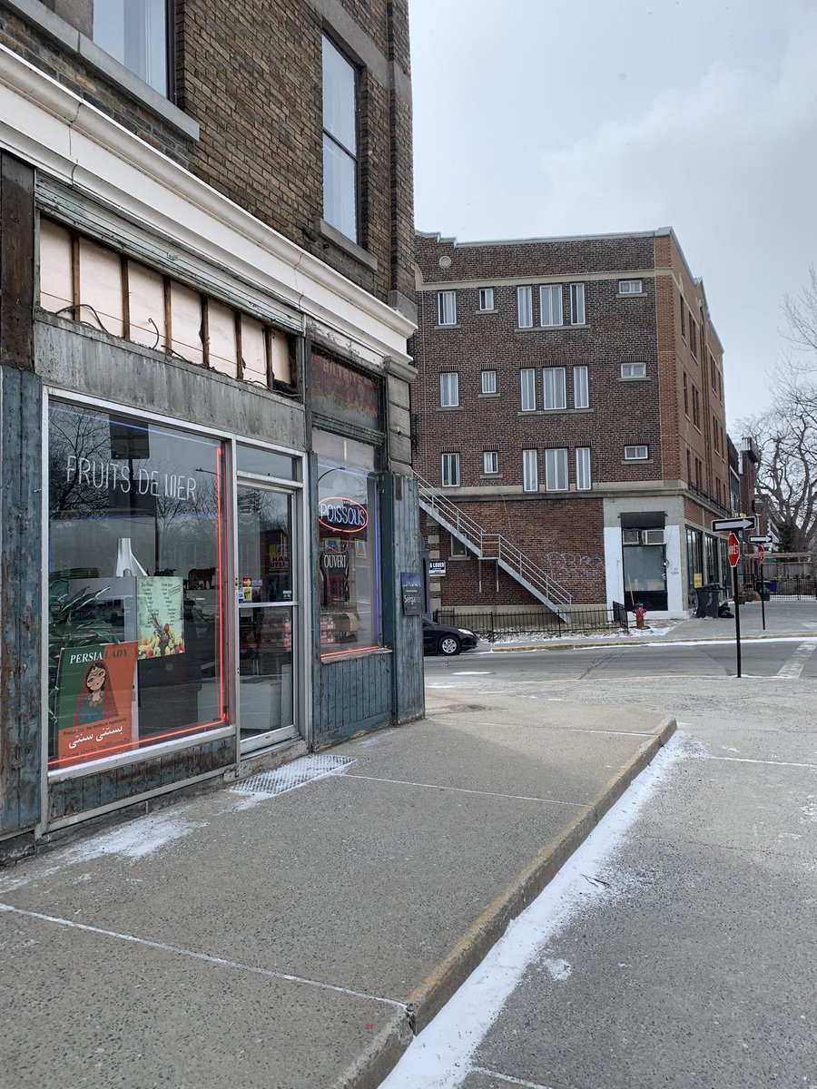 NDGWinning's tweet photo. Neat legacy sign uncovered at the corner of #Melrose and #Sherbrooke in #ndg. Anyone remember #biltrite no slip heels? I could have used a pair this winter in @CDN_NDG! #montrealhistory https://t.co/v4joCAK7kA