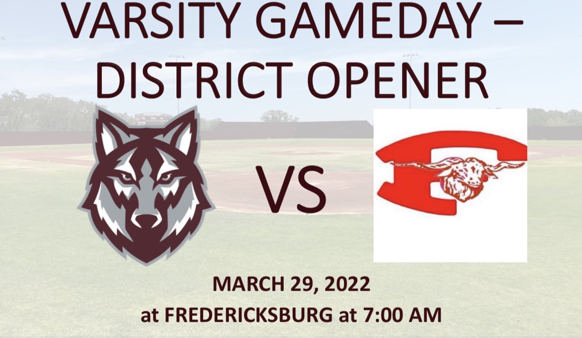 Davenport Baseball (@bsbldavenport) on Twitter photo 🚨⚾️DISTRICT GAMEDAY⚾️🚨
📆 3/29
🎟 Varsity
🏟 Fredericksburg High School
🆚 <a href="/Fbgbaseball/">Billie Baseball</a>
⏰ 7:00 pm
📍 1107 S State Hwy 16, Fredericksburg, TX 78624
#earnhistory #CDIRT #BTP
<a href="/CoachKinnan/">Coach Kinnan 🇺🇸⚾️</a> <a href="/ReddingWeston/">Coach Redding</a> <a href="/Coach_Fish76/">Dustin Fish</a> <a href="/DavenportWolves/">DHS Wolves Athletics</a> 🚨⚾️DISTRICT GAMEDAY⚾️🚨
📆 3/29
🎟 Varsity
🏟 Fredericksburg High School
🆚 <a href="/Fbgbaseball/">Billie Baseball</a>
⏰ 7:00 pm
📍 1107 S State Hwy 16, Fredericksburg, TX 78624
#earnhistory #CDIRT #BTP
<a href="/CoachKinnan/">Coach Kinnan 🇺🇸⚾️</a> <a href="/ReddingWeston/">Coach Redding</a> <a href="/Coach_Fish76/">Dustin Fish</a> <a href="/DavenportWolves/">DHS Wolves Athletics</a>
