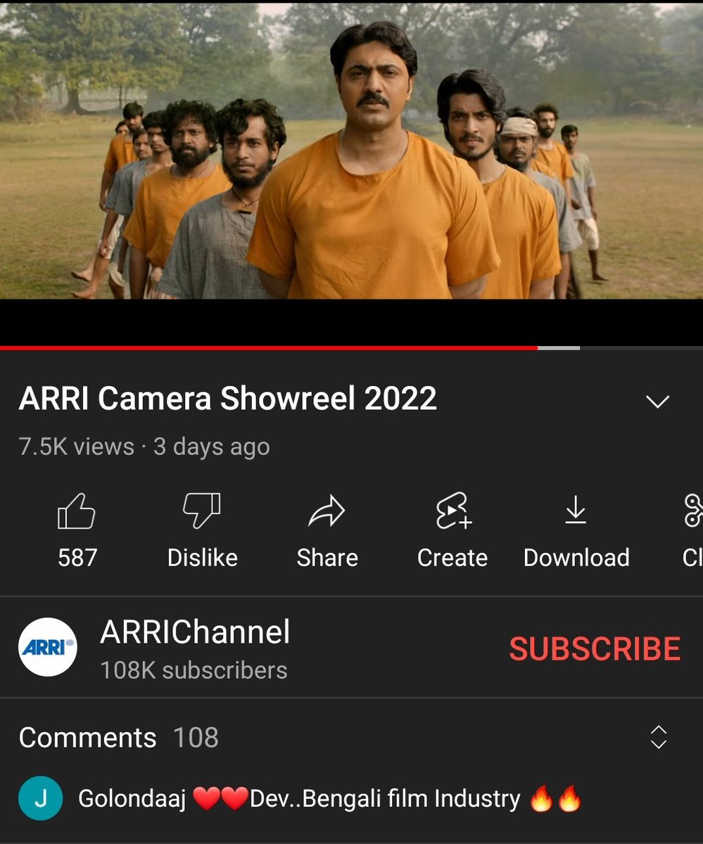 Congratulations @idevadhikari 
#Golondaaj Got Featured on ARRI Camera Showreel 2022🔥🔥. This is a very proud moment for Bengali Cinema ❤️. Huge round of applause for @SVFCinemas @iammony @m_ishaa and the entire team!
