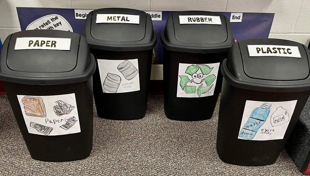Check out our new recycling bins in our classroom! I am excited to see my students continue to pour themselves into our project 😍 <a href="/NSDCarver/">Carver Elementary</a> #tweetingtuesday