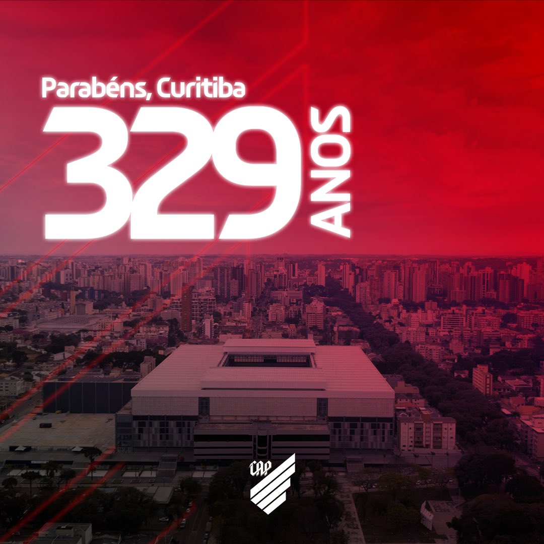 AthleticoPR's tweet photo. Parabéns, Curitiba! 
🌪 É um orgulho te representar ao redor do mundo! 

#Curitiba329Anos https://t.co/wSBv0xKoul