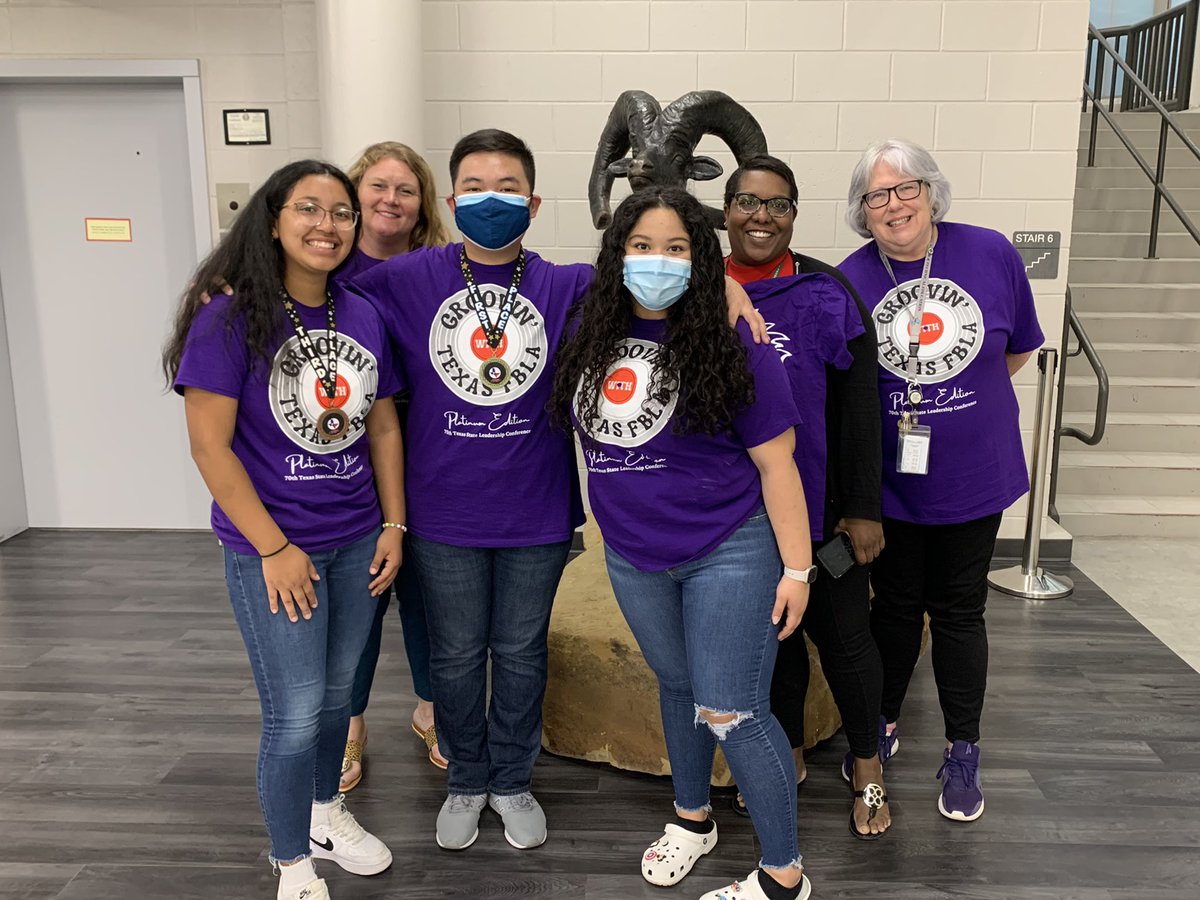 Hey Rams! With a total of 4 awards, 3 placements, 2 qualifiers for Nationals, and 100% of our team making Finalist &amp; Top 10, we are YOUR Mayde Creek FBLA State Team! Special shout-out to Mrs. Cobb, Mrs. Hammond, and Mrs. Giles for supporting us! We appreciate you all! 🤩🥳