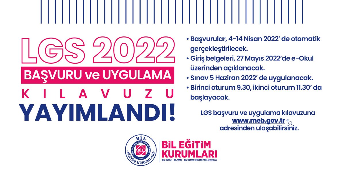 𝗟𝗚𝗦 𝟮𝟬𝟮𝟮
Başvuru ve Uygulama Kılavuzu
𝗬𝗔𝗬𝗜𝗠𝗟𝗔𝗡𝗗𝗜! 👇
meb.gov.tr
#lgs2022