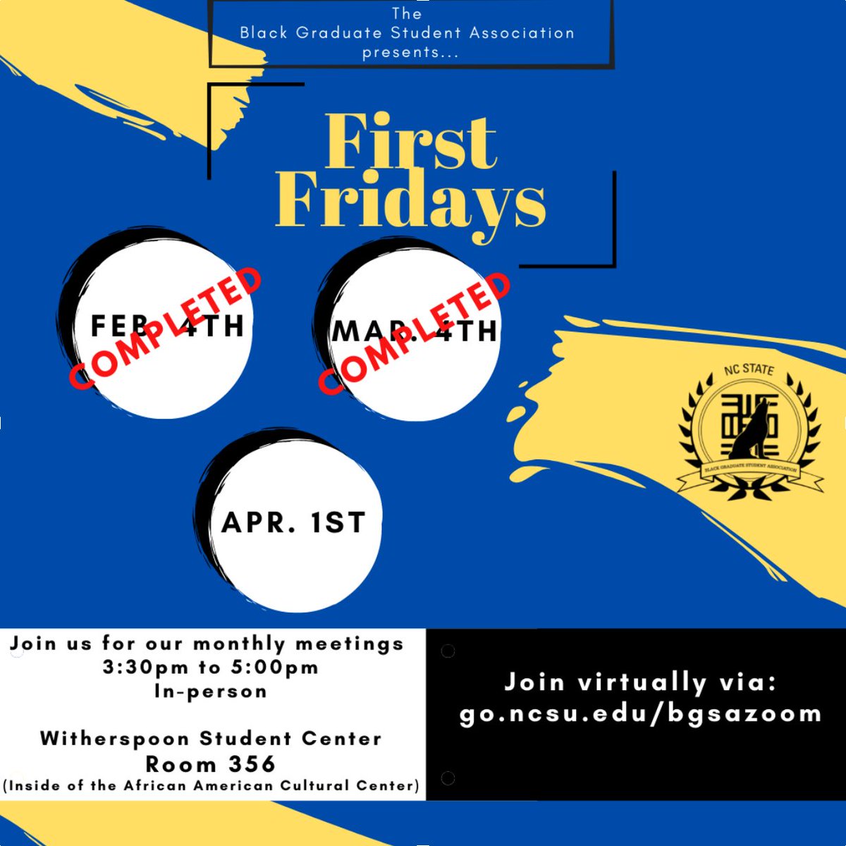 ncstate_bgsa's tweet photo. It's First Friday! https://t.co/q5Q0uv9CPE
