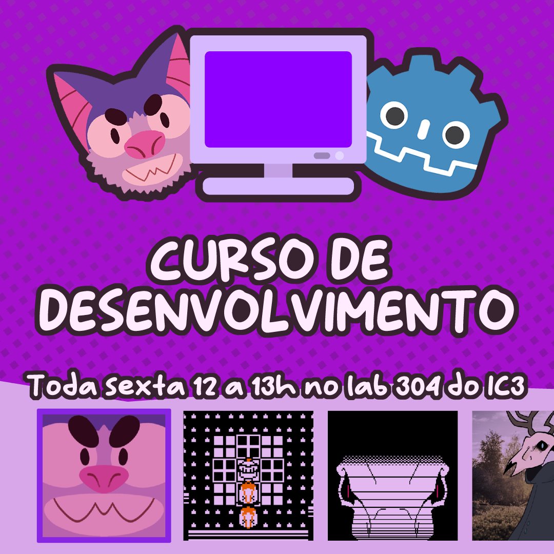 GamuxBrazil's tweet photo. Gosta de videogame? Que tal fazer um? O Gamux está oferecendo um curso gratuito de criação de jogos. Não precisa ter nenhuma experiência prévia.

Sextas-feiras, das 12h às 13h, no laboratório 304 do Instituto de Computação da Unicamp.

Começa já essa semana, no dia 01/04. Até lá! https://t.co/XunY0gfNmb