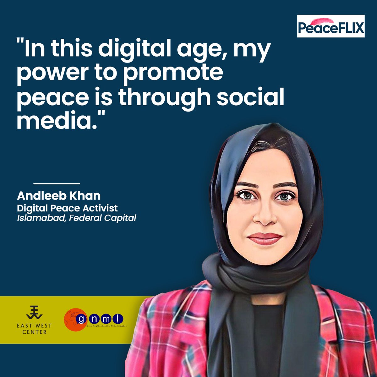 GnmIonline's tweet photo. Peacebuilder Andleeb Khan believes social media gives her the power to promote peace.
Do you agree? Let us know below!
#PEACEFLIX #peacebuildinginpakistan #letsbuildpeace https://t.co/wfi55dQyI3