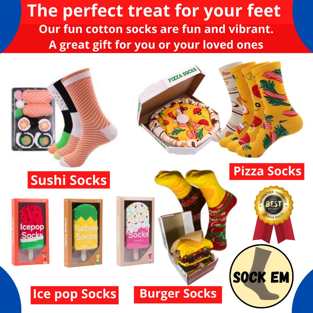Maksuda13025296's tweet photo. The perfect socks treat for your feet

https://t.co/E5QH3qkzqj

 Our fun cotton socks are fun and vibrant. A great gift for you or your loved ones. The perfect gift for friends and family. Four slices of comfy goodness tucked away in a pizza box.

#SushiSocks #IcepopSocks https://t.co/FHr96z2goV