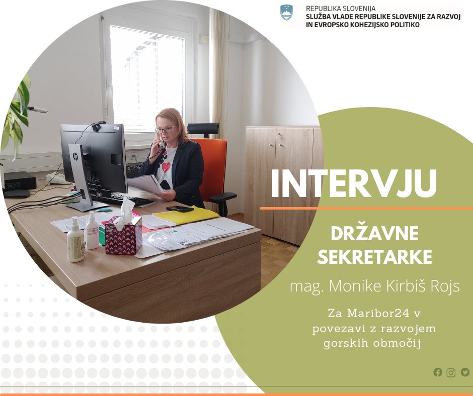 mlskrrSI's tweet photo. Državna sekretarka mag. @MonikaKirbiRojs je danes podala intervju za osrednji mariborski spletni medij Maribor24, v katerem je spregovorila o tem, kako kohezijska politika in EU teritorialno sodelovanje podpirata razvoj gorskih območij.
#intervju #Maribor24 #svrk #kohezija https://t.co/Xx7SPqJsAl