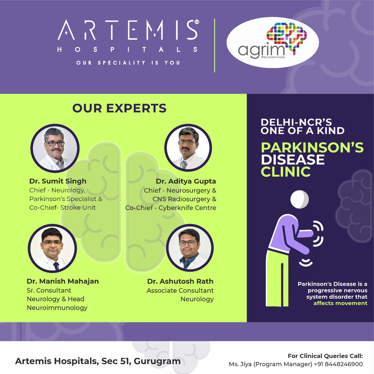 AgrimNeuro's tweet photo. We cordially invite you to join us for the Celebration and Awareness programme on the occasion of World Parkinson's Day 2022. The event is being organized by Artemis Agrim Neuro Centre under the aegis of Dr Sumit Singh and Dr Aditya Gupta at Artemis Hospitals, Gurugram. https://t.co/IBGi38DfSY