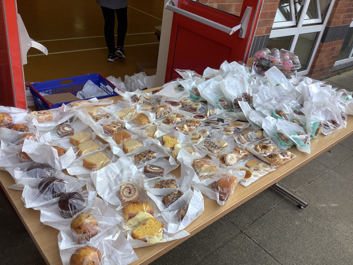 PikesSch's tweet photo. A big thank you to all who purchased from our bake sale! We raised over £180 to go towards our 'Queens Jubilee celebrations' in May. 
We would like to give a special shout out to Tesco, Nafees, LA' in, Deane convenience store and Spar for donating some lovely cakes and biscuits. https://t.co/bxekwBVBCF