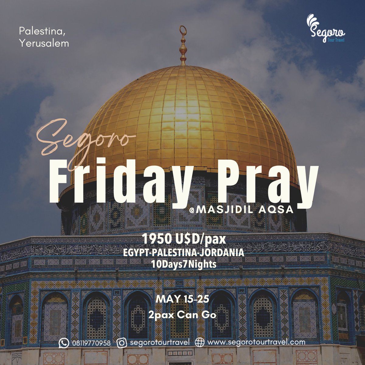 Segoro_Tour's tweet photo. Setelah melalui segala aktivitas, untuk tidak lupa bersyukur.
Kali ini Segoro menyisihkan waktu utk kalian dapat #wisata dan #berdoa di Masjidil Aqsa. Dan menelusuri sejarah.

#fridayvibes #fridayprayer #fridaymood #fridayfeeling #religious #masjidilaqsa #masjidilaqsapalestine https://t.co/rmpZ4bTEH8