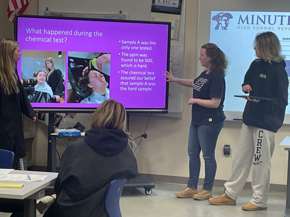 Minuteman High School students in the Cosmetology and Environmental Science career majors recently participated in integrated learning activities for World Water Day – testing the effects of hard water on hair and shampoo in The Salon @ Minuteman. buff.ly/3oT81Jw