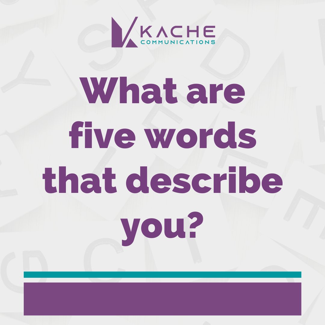 kachecomms's tweet photo. #KacheTip: When we work with clients, we help them develop their identity as a brand. An important exercise towards defining your brand's identity can be developing a list of five adjectives that describe your brand's personality, look, and voice. 

https://t.co/PyCqD4sCdw https://t.co/EGz4DPfMde