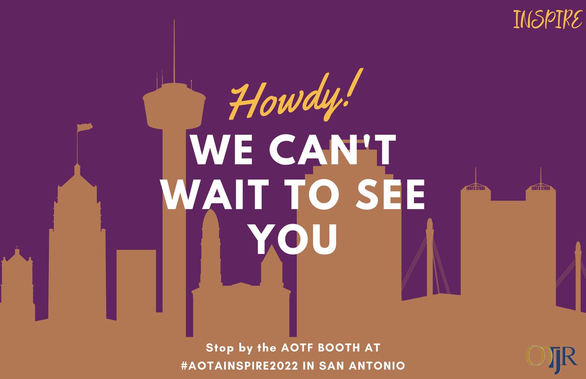 OTJRJournal's tweet photo. #OTTALKTUESDAY
Going to #AOTAINSPIRE2022? Stop by and see us! @AOTFoundation will have a booth in the lobby!
#OT #OTResearch #conference #academicconference #networking #occupationaltherapy #OTD https://t.co/gkTGQlzBlG