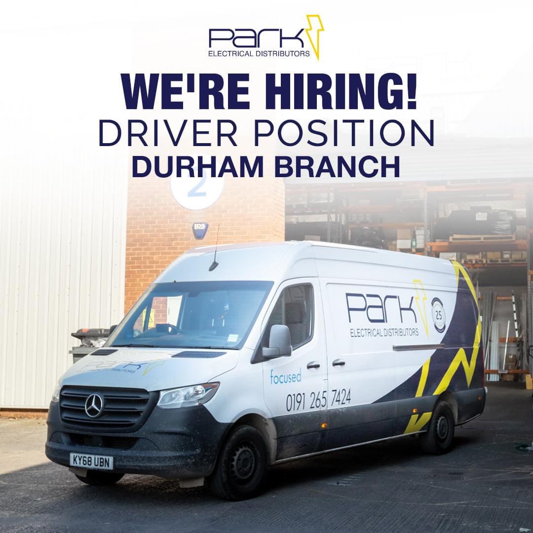 Park_Electrical's tweet photo. WE ARE HIRING! 🙌🏼

POSITION:  Driver
LOCATION: Durham Branch. 

To find out more about the role or to apply please email stephenpinny@park-electrical.co.uk https://t.co/3217aVZtkU