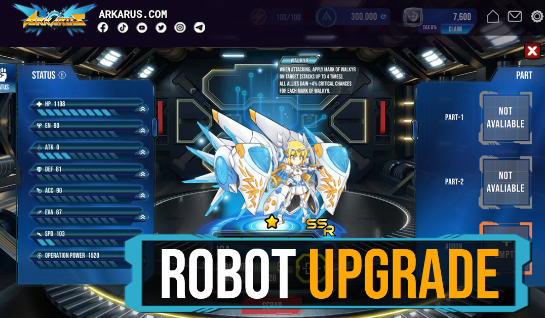 ArkarusNFT's tweet photo. Earn Faster with "Robot Upgrade System"
In Version 1.1, Seekers will be able to upgrade their robots. Various stats can be upgraded from the base stat you got from gacha, upgrading 1 - 5 uses in-game credits, while 6 - 10 uses Fragments
#Arkarus #ArkarusNFT #Gamefi #NFTGame https://t.co/yfolynTmE2