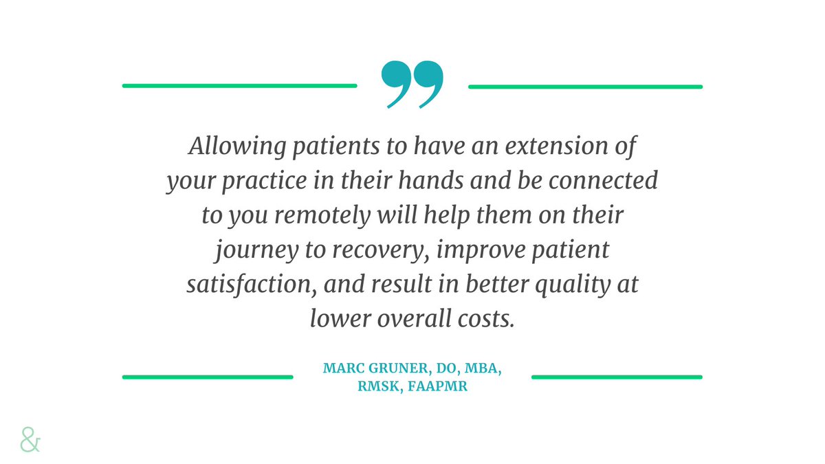 AAPMR's tweet photo. @Dr_Gruner shared his experience treating #musculoskeletal patients in their home using the advancement of remote therapeutic monitoring this month in The #Physiatrist! 

💻 Read this and more from our #telehealth series: https://t.co/2gXUaySzLa https://t.co/uJ8UTIbL8h