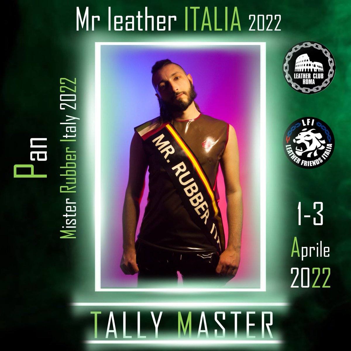 LeatherClubRoma's tweet photo. Il tally master di #LCR per l’elezione di #misterleatheritalia 2022 sarà #Pan, MRI in carica!
Scoprite tutte le info sul concorso e sul weekend di #MLI22 su 👉🏻 https://t.co/anQ0qG2mhm
#StrongerTogether 🖤❤️💙 https://t.co/ZoW0PfEy6J