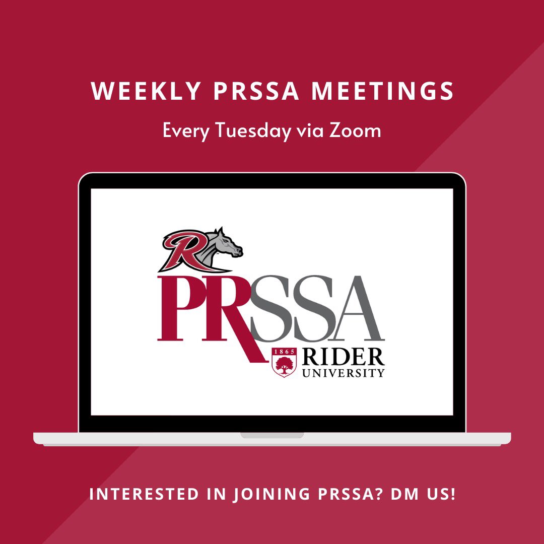 RiderPRSSA's tweet photo. 💻 Rider PRSSA meetings are every Tuesday at 11:30 am until the end of the semester! 

#RiderUniversity #RiderPRSSA #PRSSA #PublicRelations #GoBroncs https://t.co/YEMaph8w9U